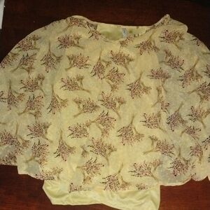 Floral Yellow Sheer Blouse